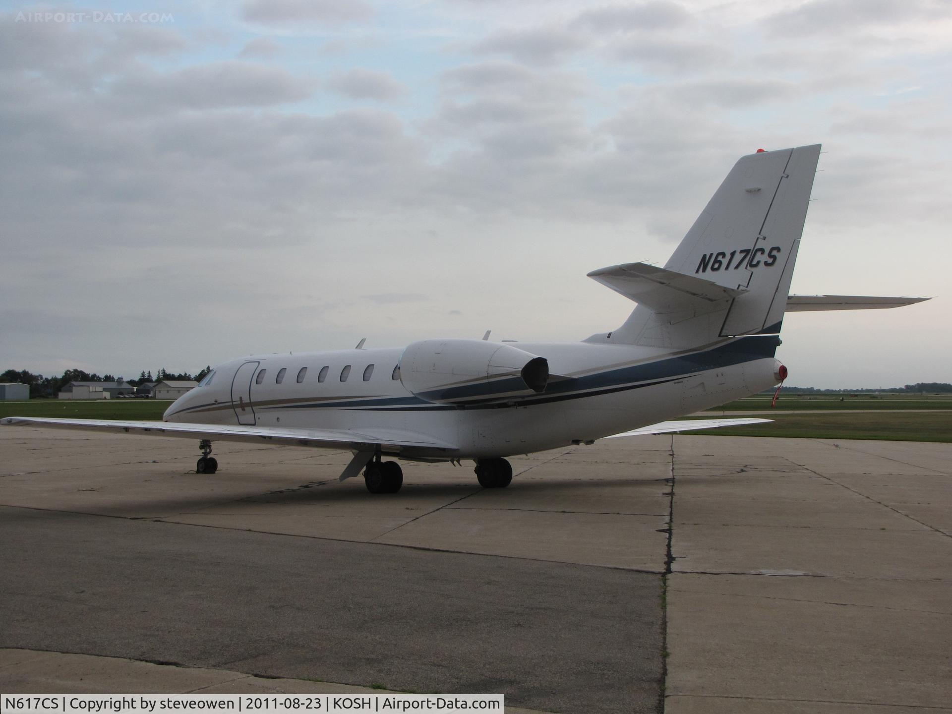N617CS, 2006 Cessna 680 Citation Sovereign C/N 680-0102, regular visitor to KOSH  parked on Orion FBO ramp