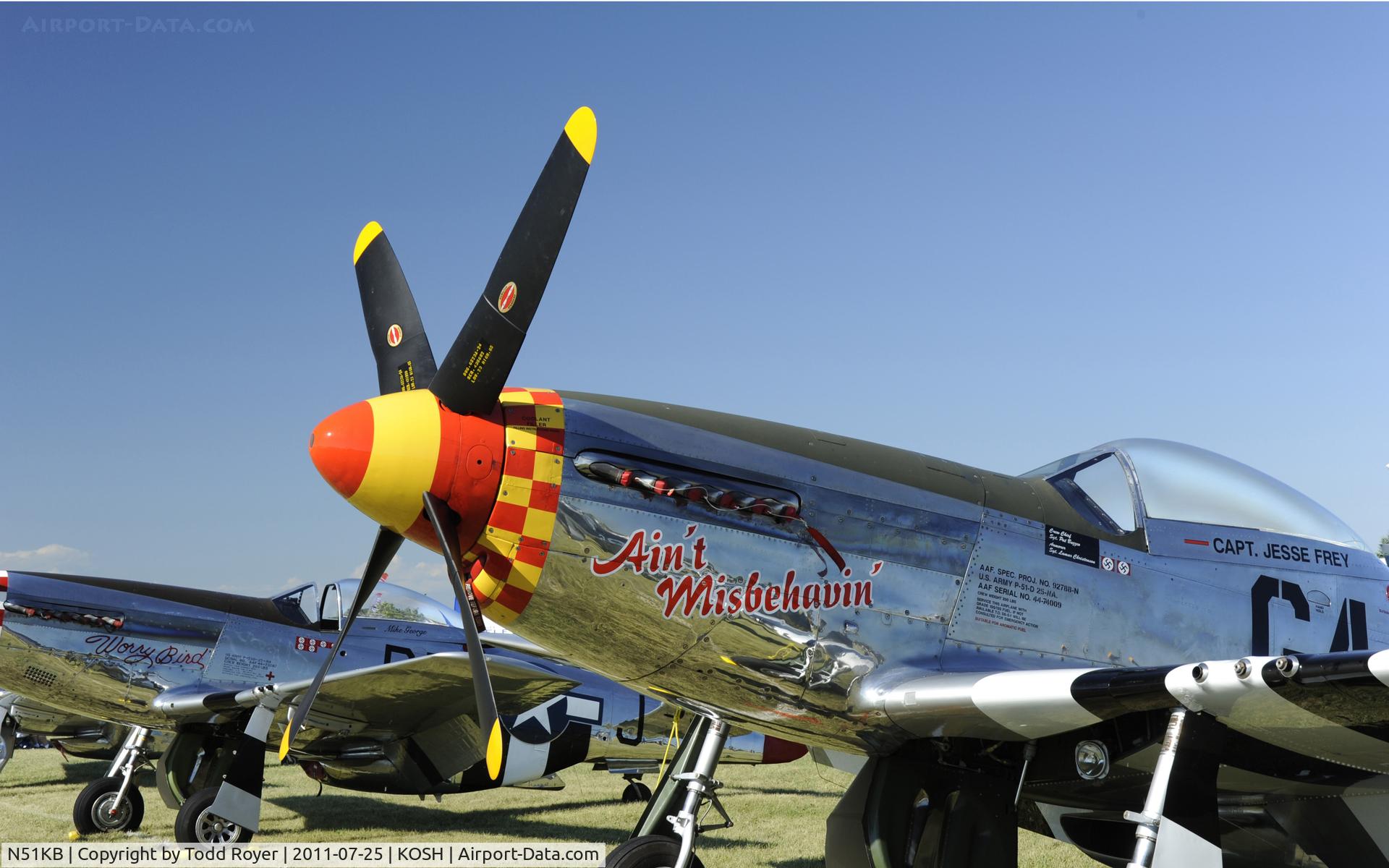 N51KB, 1961 North American F-51D Mustang C/N 44-74009, AIRVENTURE 2011