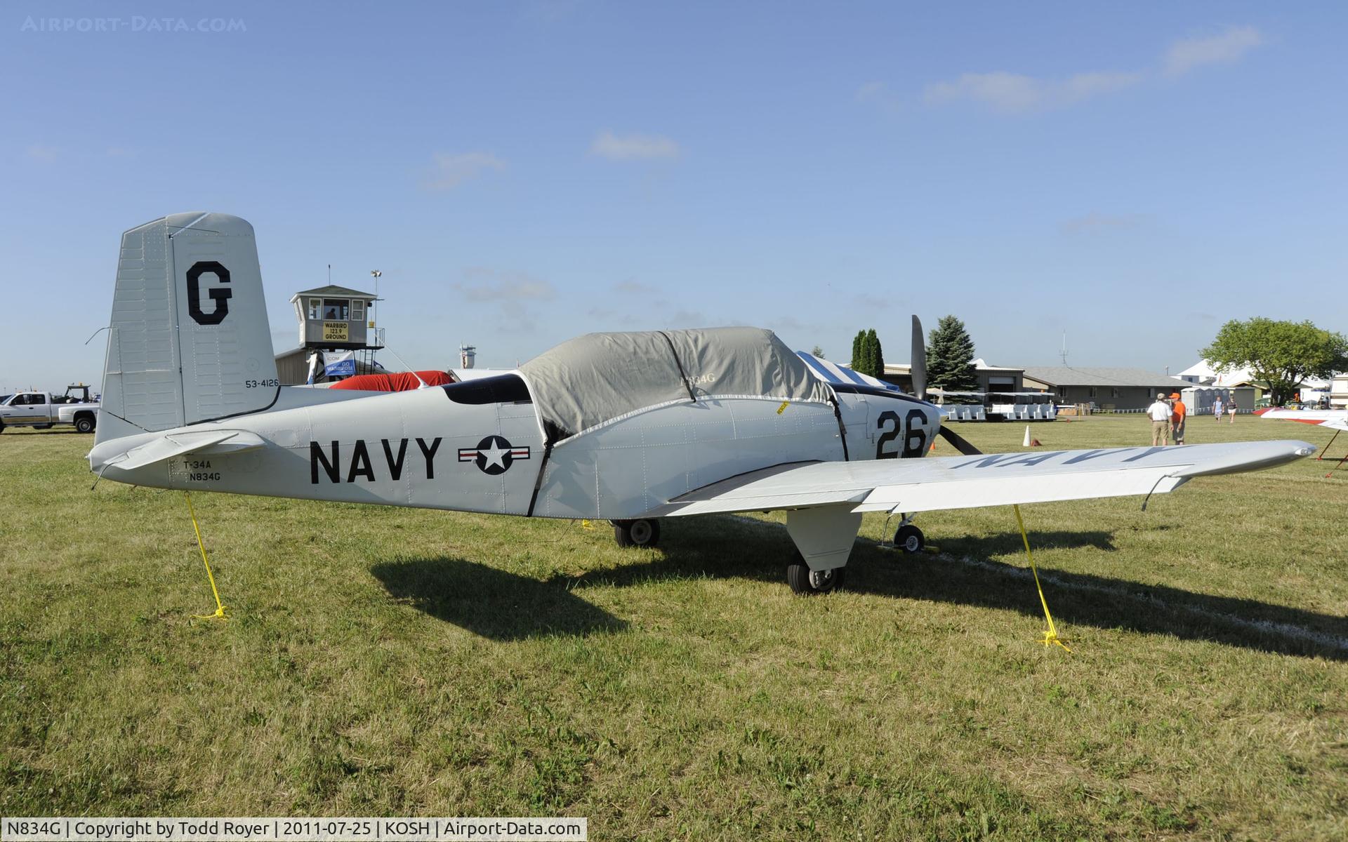 N834G, 1955 Beech (CCF) T-34A (A45) Mentor C/N CCF34-95, AIRVENTURE 2011