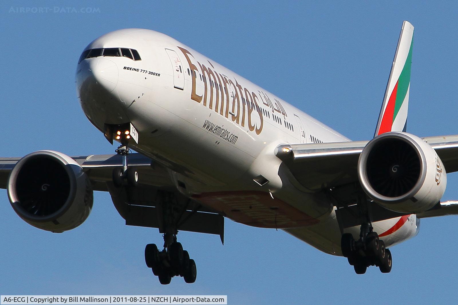 A6-ECG, 2008 Boeing 777-31H/ER C/N 35579, finals to 02 after DBX-BKK-SYD as EK418.
Return as EK419 to DBX via SYD and BKK