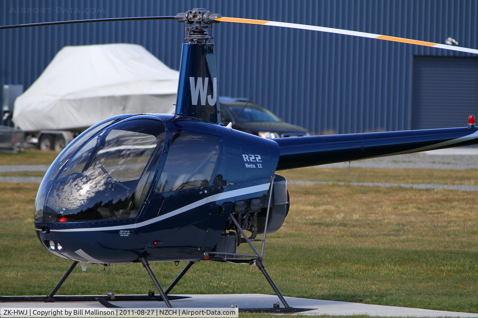 ZK-HWJ, Robinson R22 Beta C/N 0531, parked and waiting for a driver