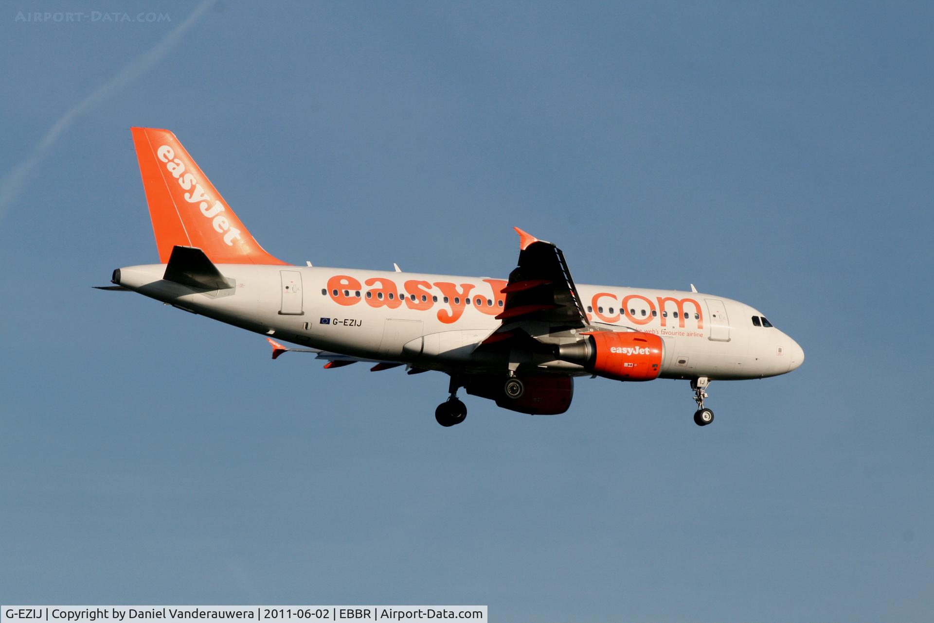 G-EZIJ, 2005 Airbus A319-111 C/N 2477, Arrival of flight EZS1533 to RWY 02