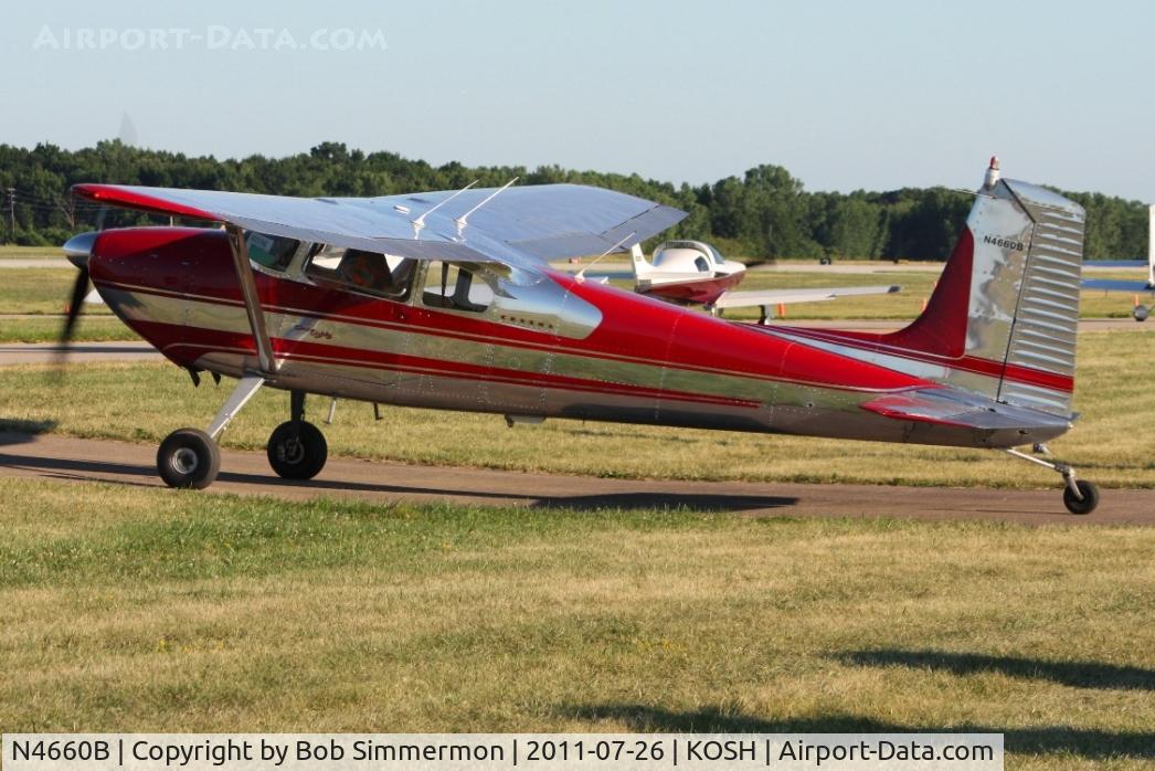 N4660B, 1955 Cessna 180 C/N 31558, Departing Airventure 2011.