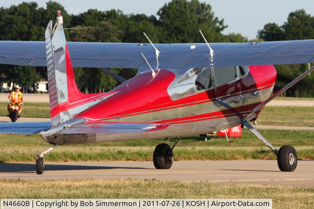 N4660B, 1955 Cessna 180 C/N 31558, Departing Airventure 2011.