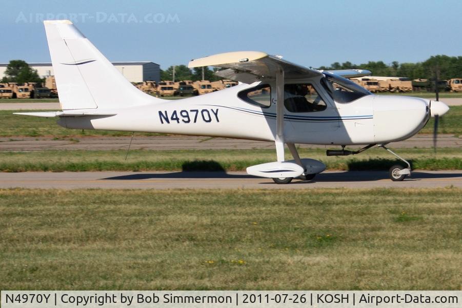 N4970Y, 2002 Stoddard-Hamilton Glastar C/N 5377, Departing Airventure 2011.