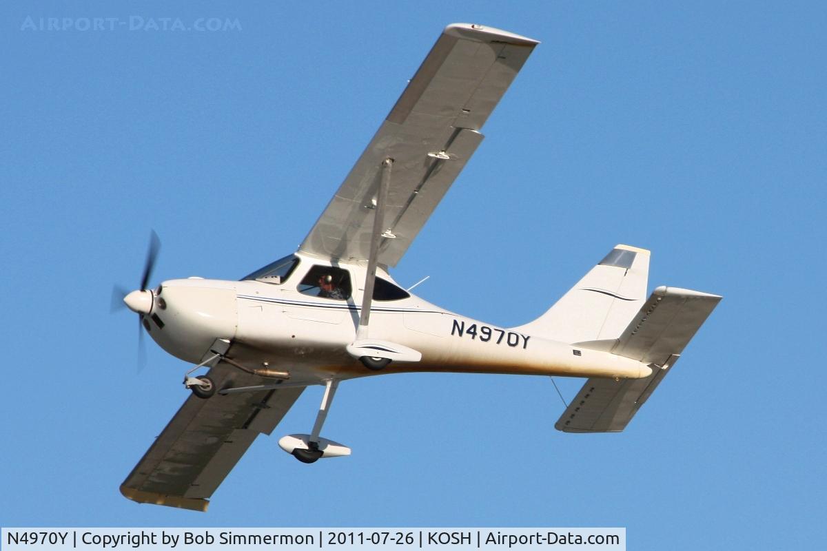 N4970Y, 2002 Stoddard-Hamilton Glastar C/N 5377, Departing Airventure 2011.