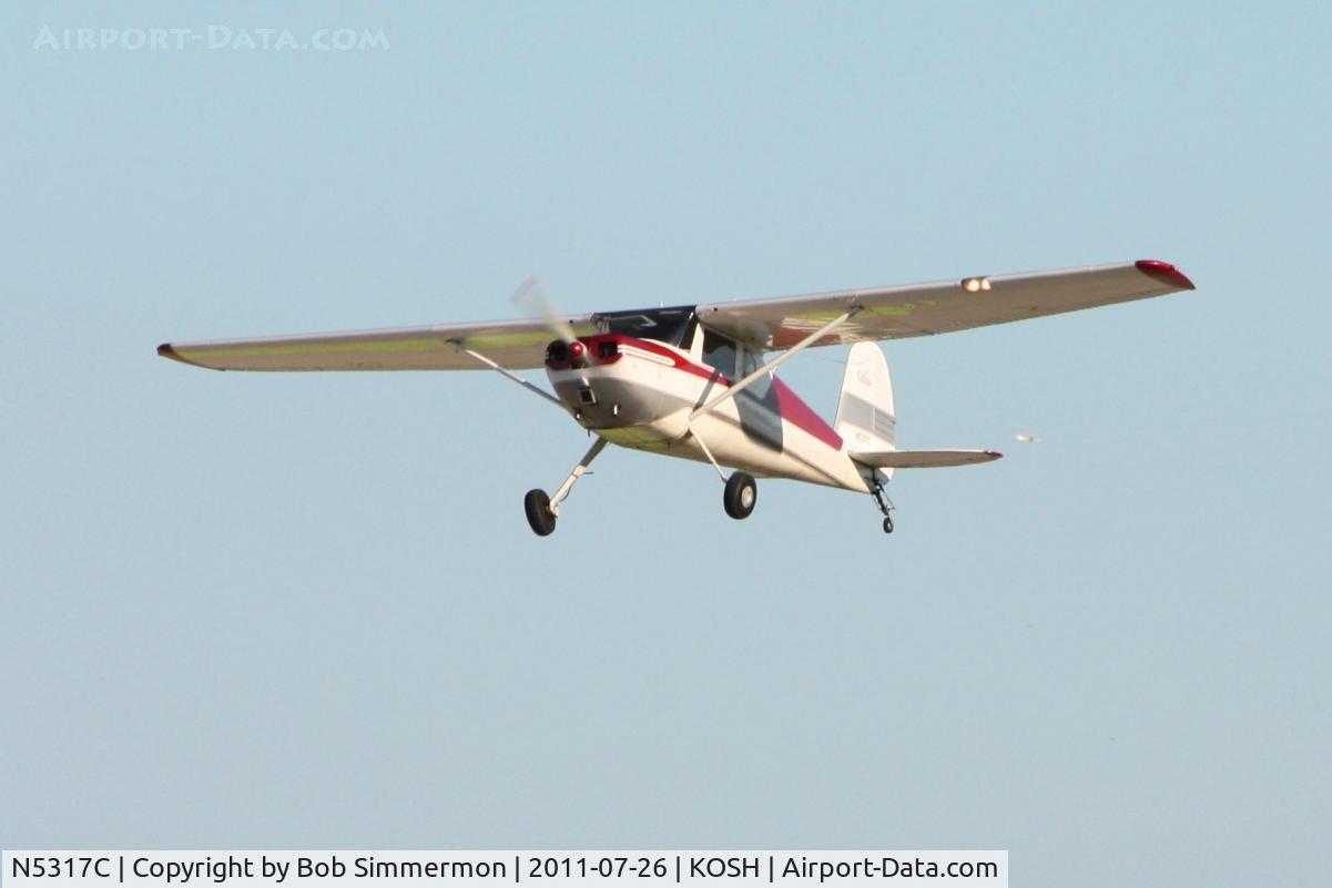 N5317C, 1950 Cessna 140A C/N 15437, Departing Airventure 2011.