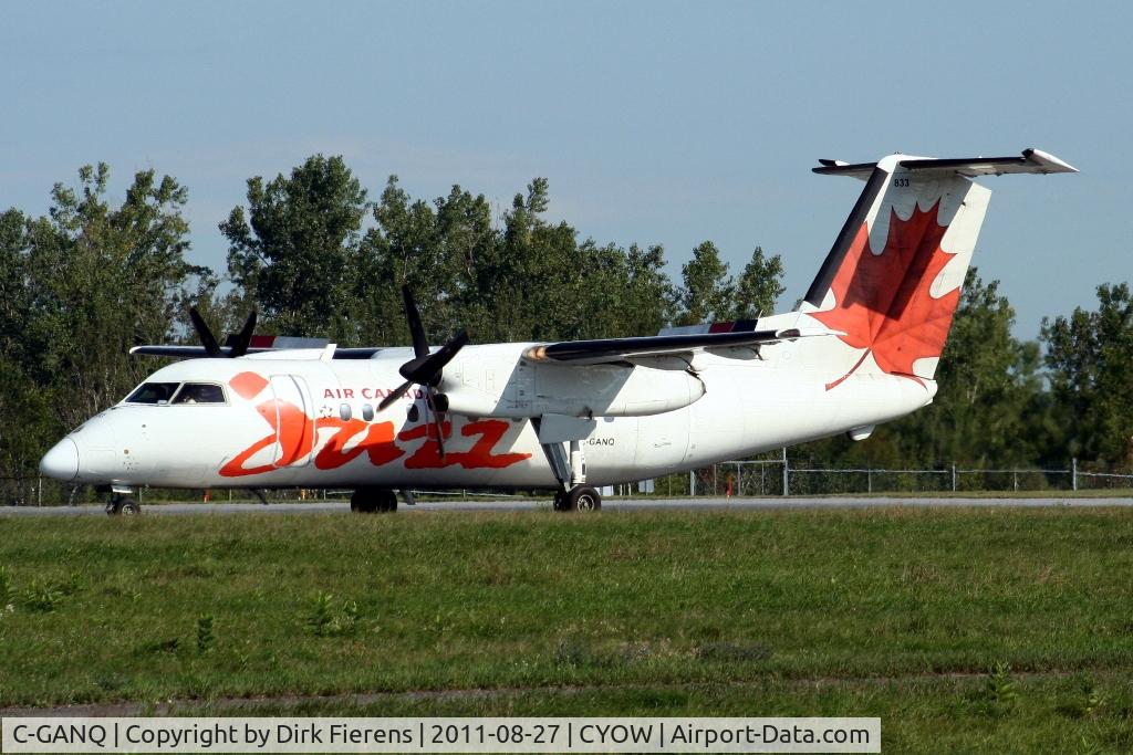 C-GANQ, 1988 De Havilland Canada DHC-8-102 Dash 8 C/N 096, Preparing to takeoff from rwy 25.