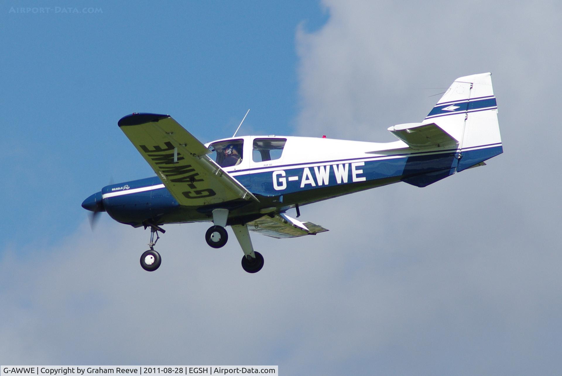 G-AWWE, 1969 Beagle B-121 Pup Series 2 (Pup 150) C/N B121-032, About to land.