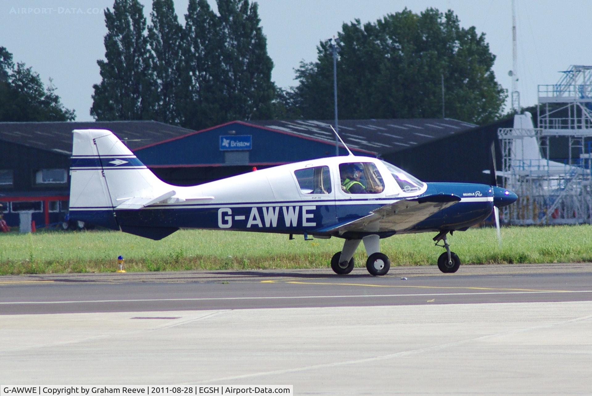 G-AWWE, 1969 Beagle B-121 Pup Series 2 (Pup 150) C/N B121-032, Departing.