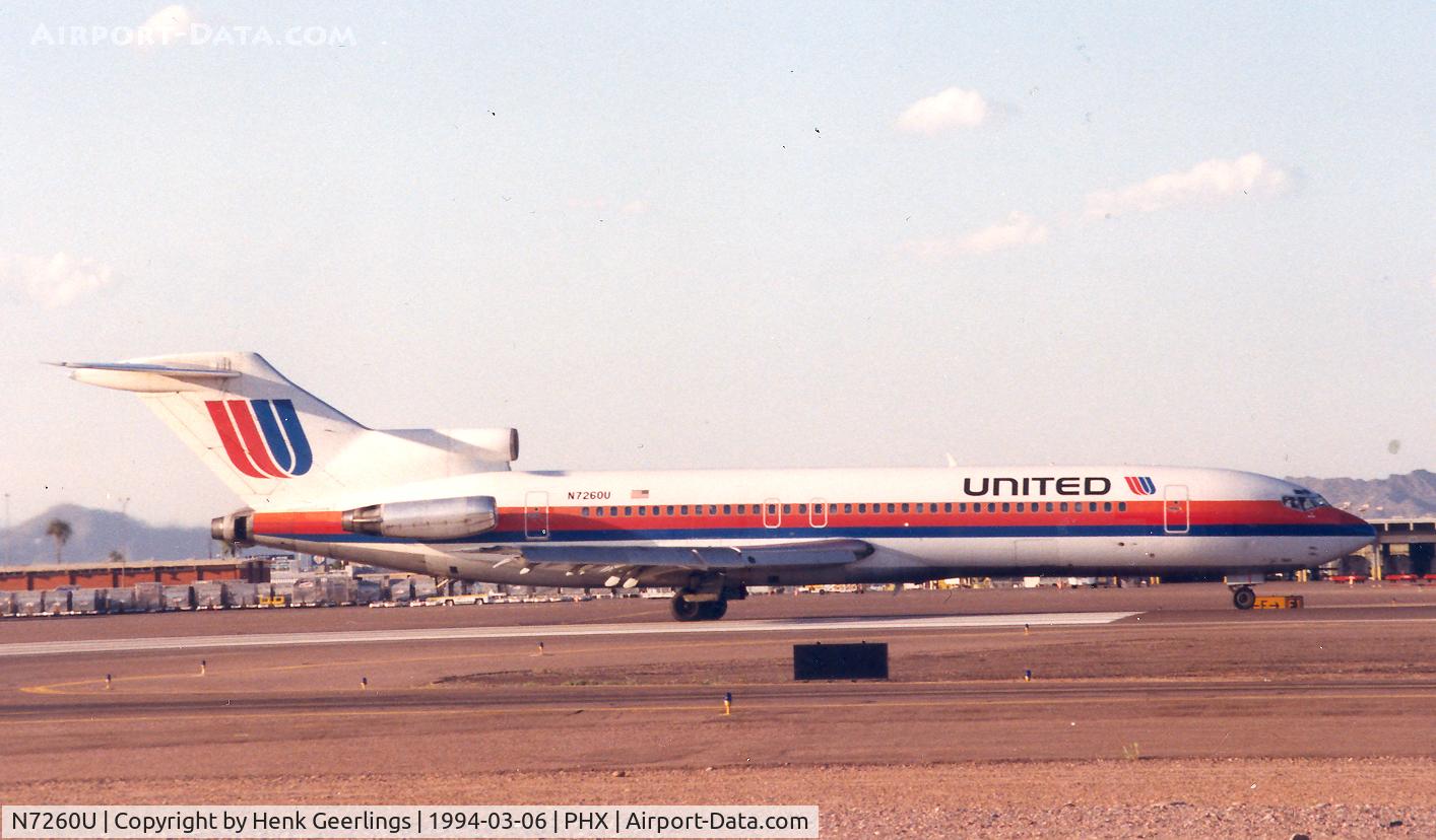 N7260U, 1978 Boeing 727-222 C/N 21407, United