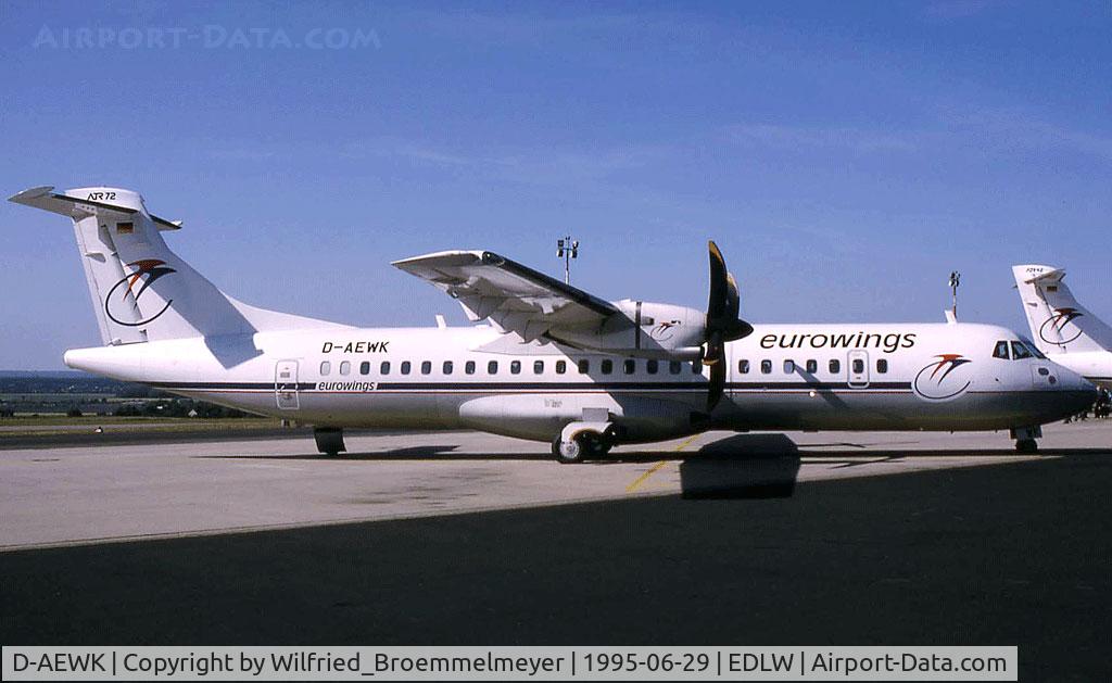 D-AEWK, 1995 ATR 72-212 C/N 446, Waiting on apron for next flight.
