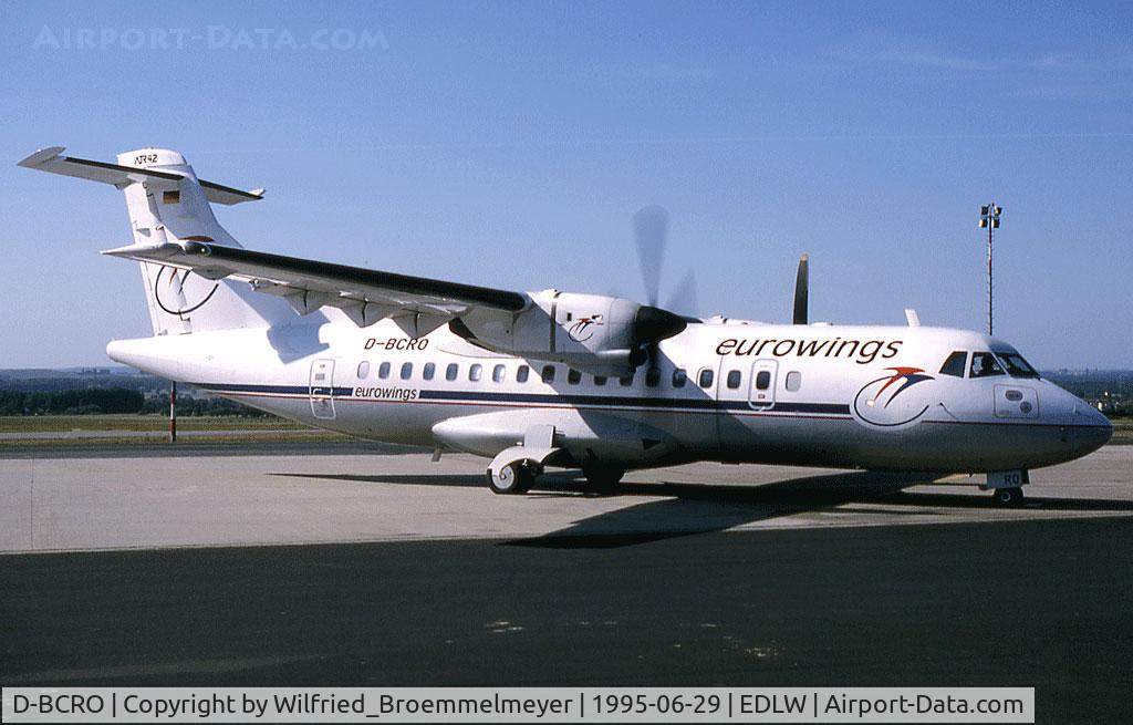 D-BCRO, 1988 ATR 42-312QC C/N 122, On the old Apron at EDLW - now the GA Apron