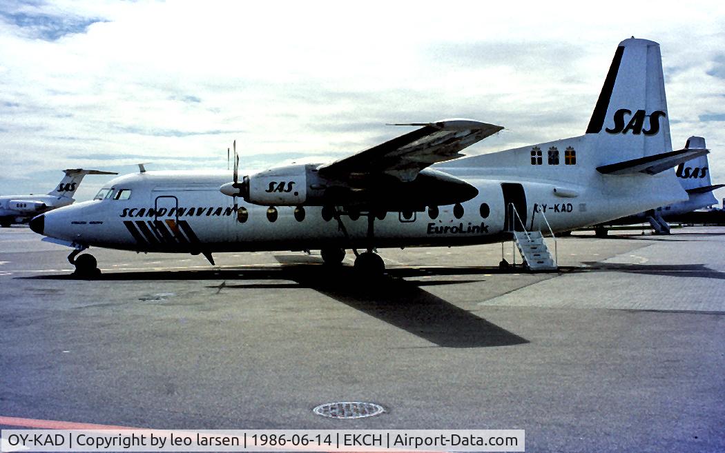 OY-KAD, 1969 Fokker F.27-600 Friendship C/N 10420, Copenhagen Kastrup14.6.86