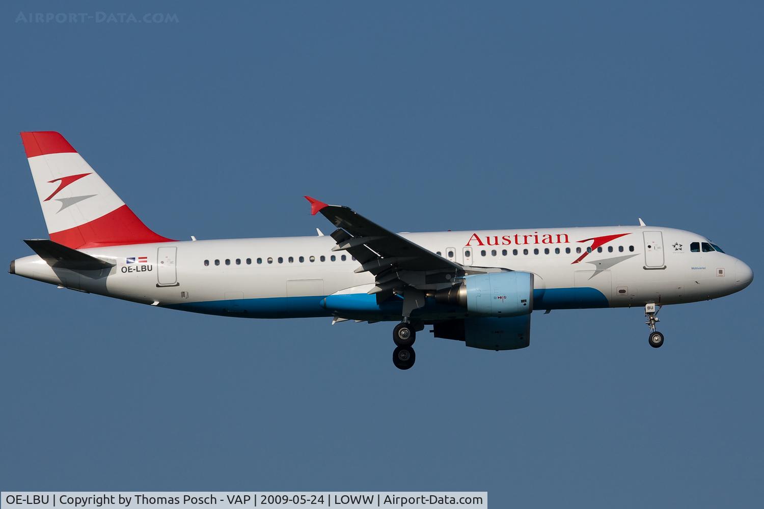 OE-LBU, 2001 Airbus A320-214 C/N 1478, Austrian Airlines