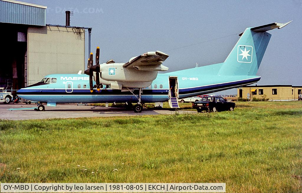 OY-MBD, 1981 De Havilland Canada DHC-7-102 Dash 7 C/N 55, Copenhagen Kastrup 5.8.81