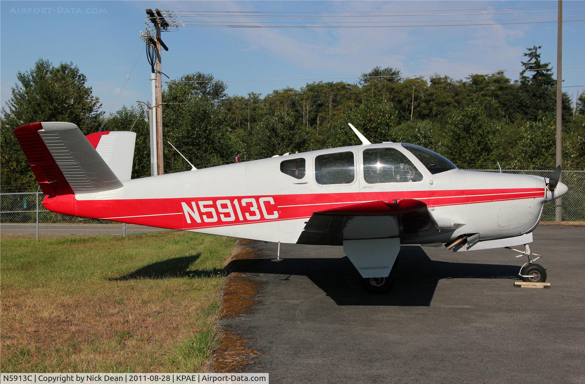 N5913C, 1952 Beech C35 Bonanza C/N D-3271, KPAE/PAE