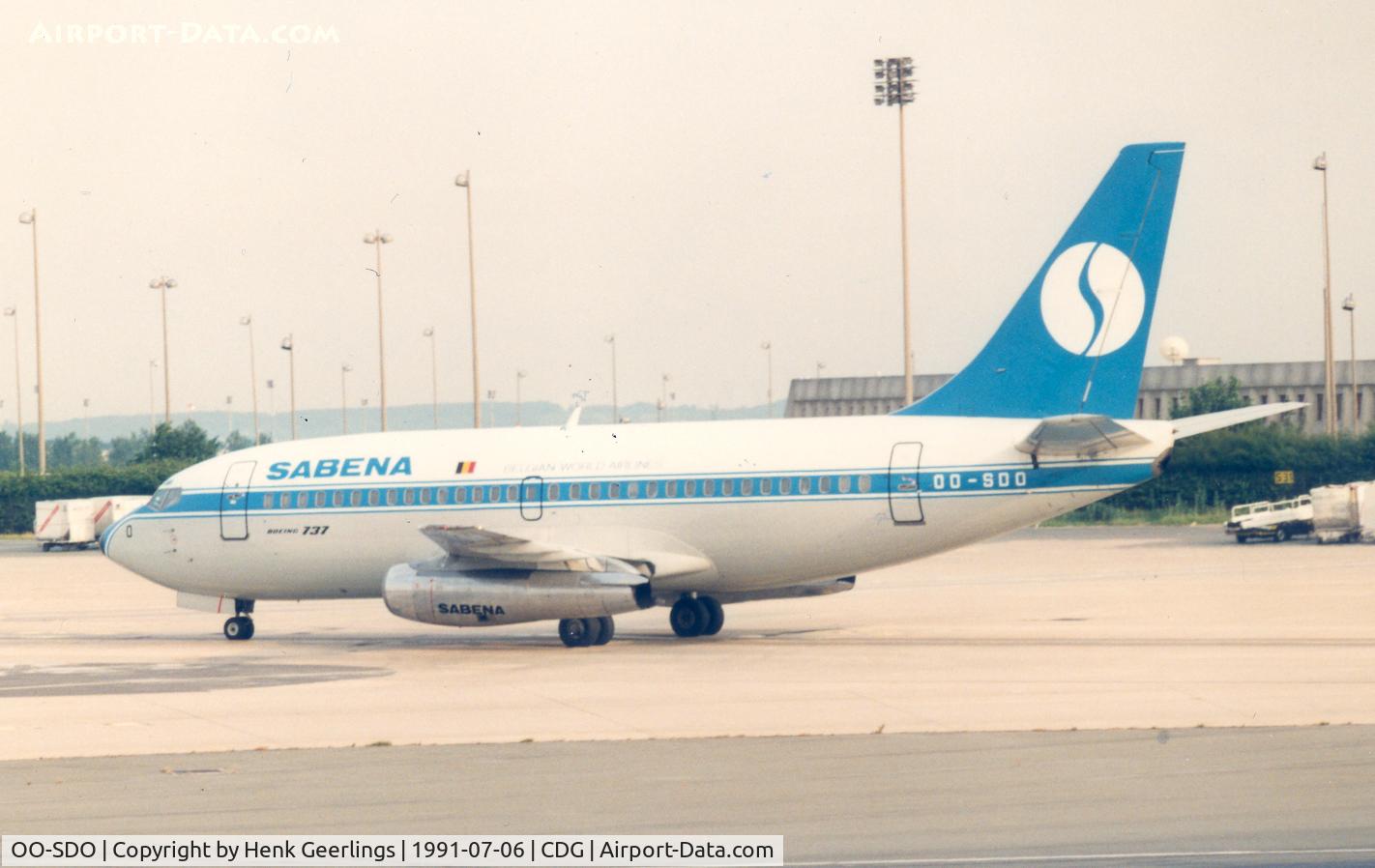 OO-SDO, 1975 Boeing 737-229 C/N 21177, Sabena