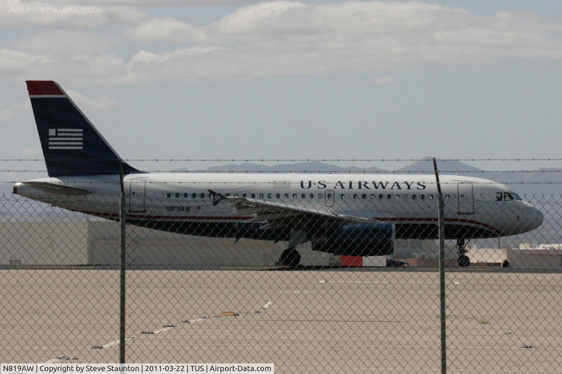 N819AW, 2000 Airbus A319-132 C/N 1395, Taken at Tucson International Airport, in March 2011 whilst on an Aeroprint Aviation tour