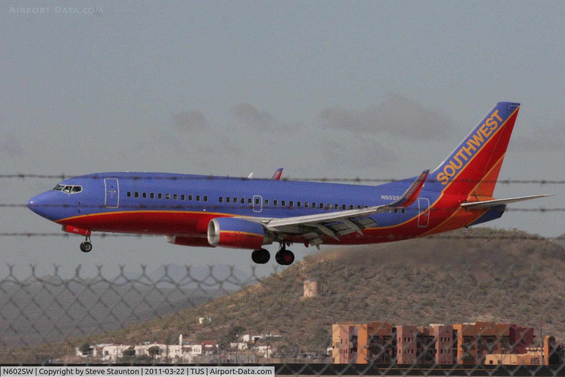 N602SW, 1995 Boeing 737-3H4 C/N 27953, Taken at Tucson International Airport, in March 2011 whilst on an Aeroprint Aviation tour