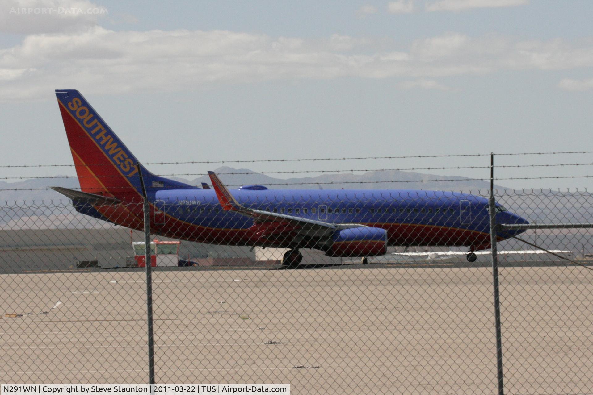 N291WN, 2007 Boeing 737-7H4 C/N 32539, Taken at Tucson International Airport, in March 2011 whilst on an Aeroprint Aviation tour