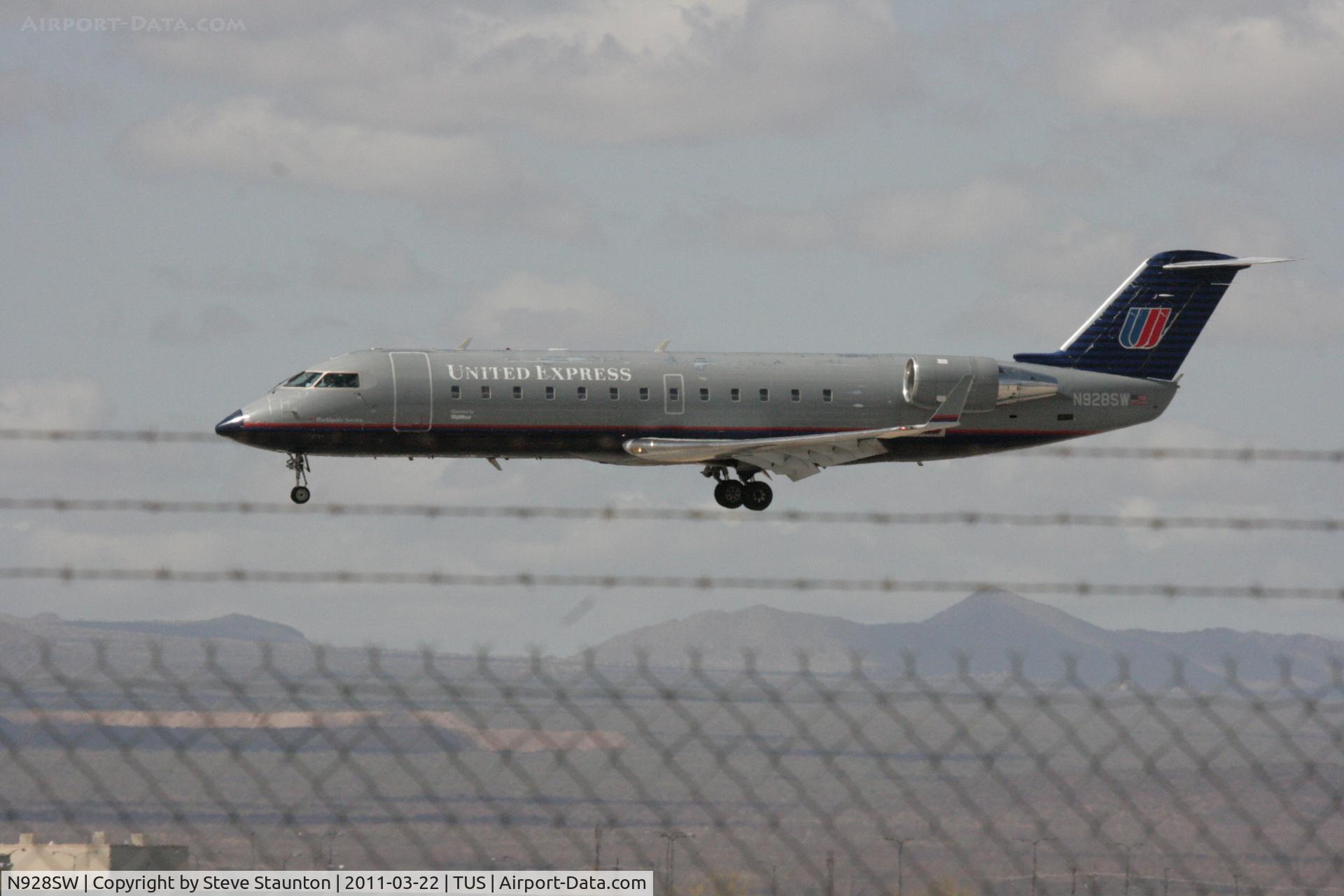 N928SW, 2002 Bombardier CRJ-200LR (CL-600-2B19) C/N 7701, Taken at Tucson International Airport, in March 2011 whilst on an Aeroprint Aviation tour