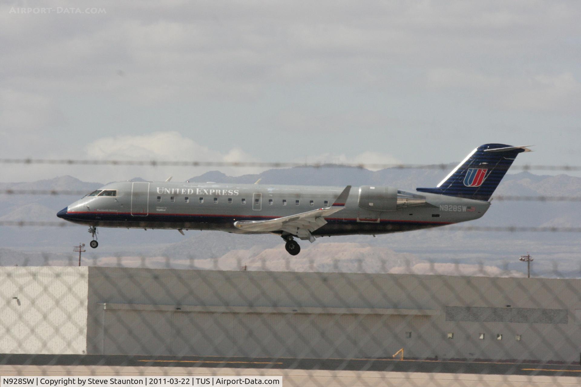 N928SW, 2002 Bombardier CRJ-200LR (CL-600-2B19) C/N 7701, Taken at Tucson International Airport, in March 2011 whilst on an Aeroprint Aviation tour