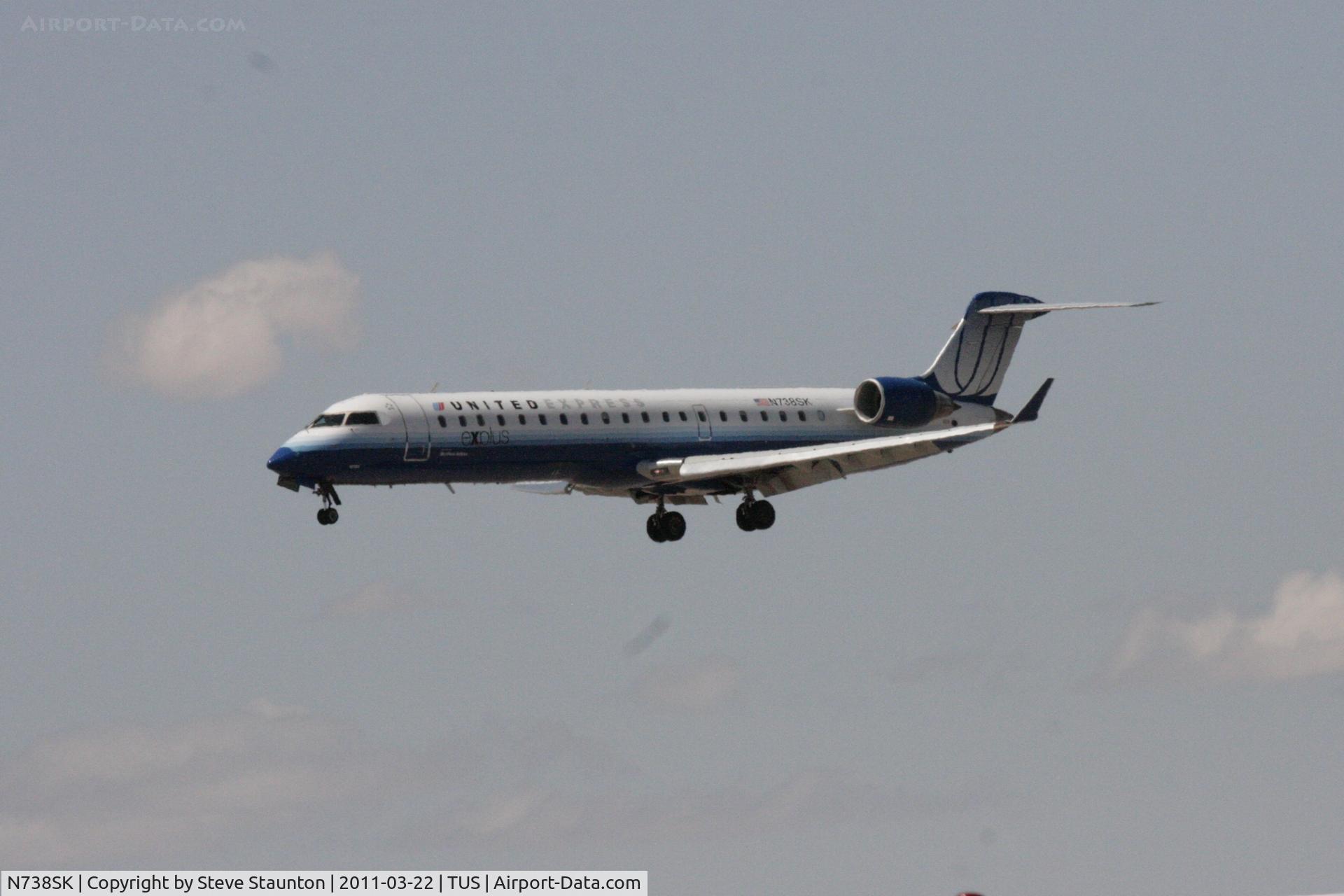 N738SK, 2005 Bombardier CRJ-700 (CL-600-2C10) Regional Jet C/N 10195, Taken at Tucson International Airport, in March 2011 whilst on an Aeroprint Aviation tour