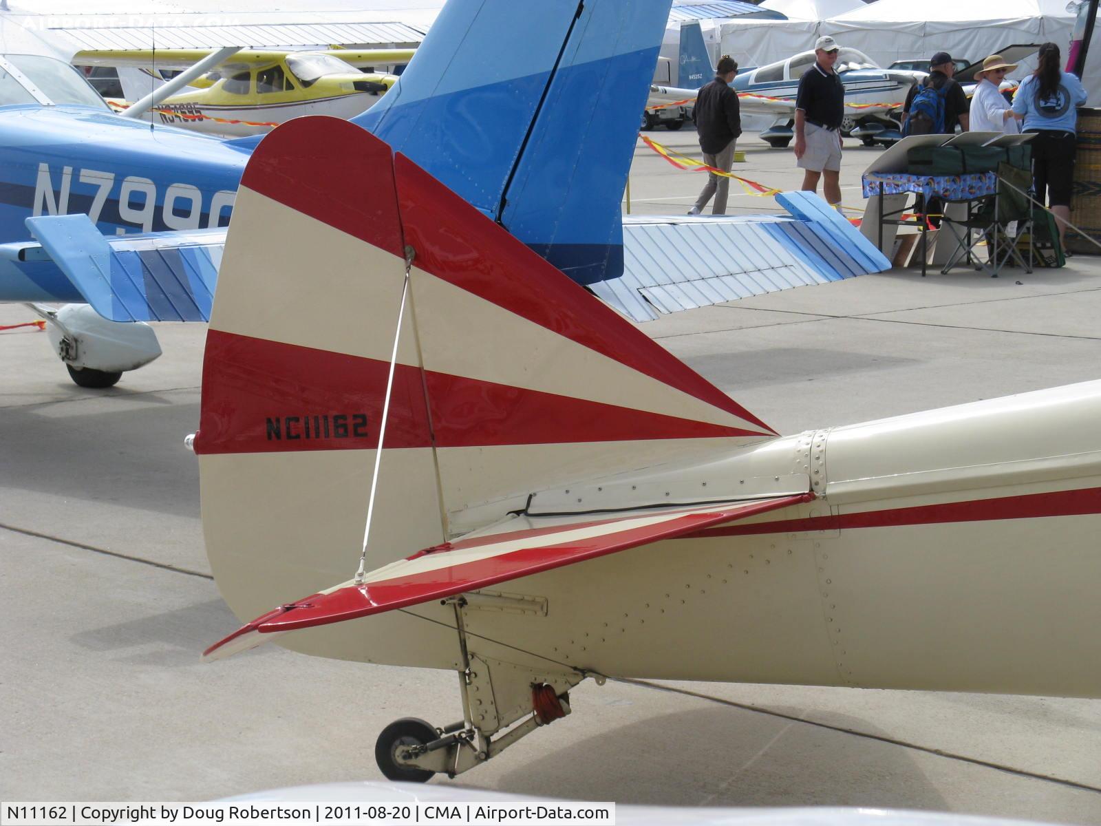 N11162, 1931 Buhl LA-1 C/N 103, 1931 Buhl LA-1 FLYING BULL-PUP, Continental A&C65 65 Hp conversion from original Szekely SR-3 three cylinder radial of 45 Hp, tail. See/read my article this site on the Buhl LA-1 aircraft.