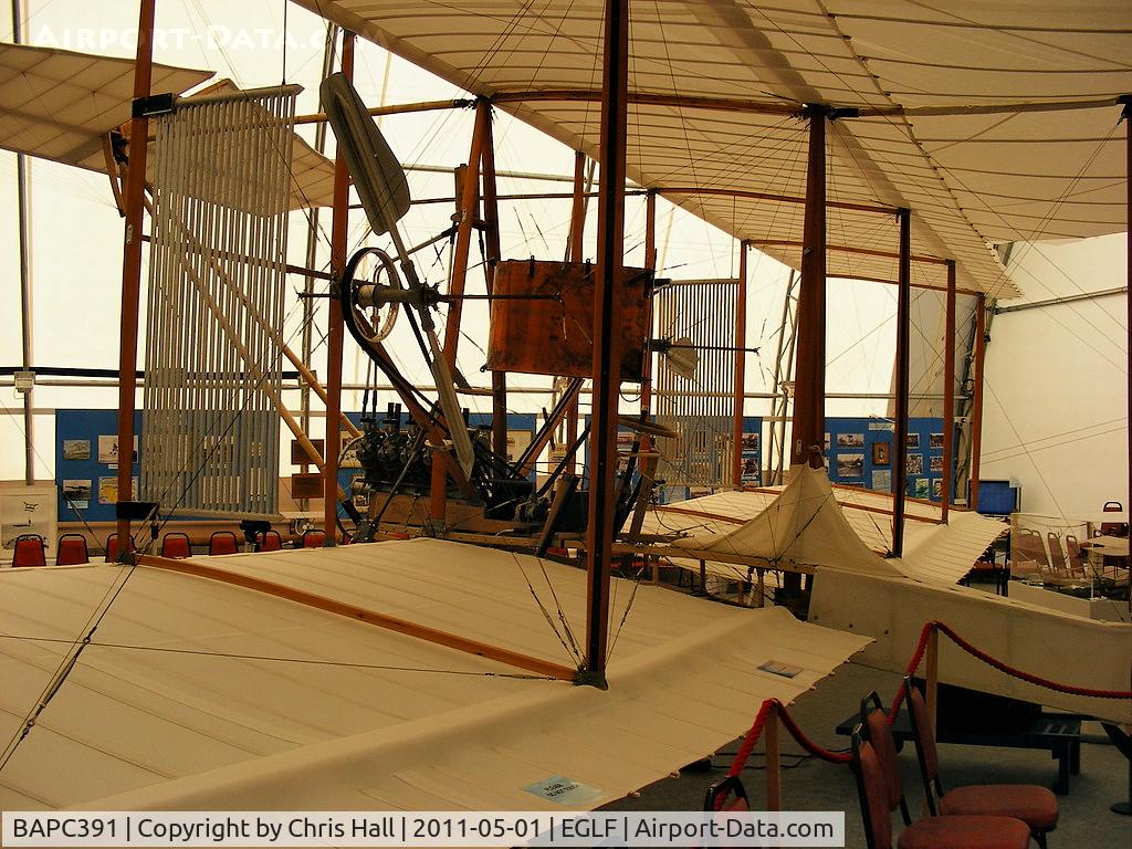 BAPC391, British Army Aircraft Cody 1A Replica C/N 1A, Full size replica of British Army Aircraft Number 1A in which Samuel Franklin Cody, on 16 October, 1908  made the first powered, controlled flight in the UK of a heavier than air machine.