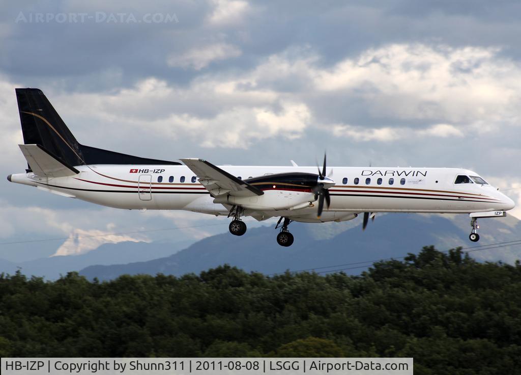 HB-IZP, 1996 Saab 2000 C/N 2000-031, Landing rwy 23