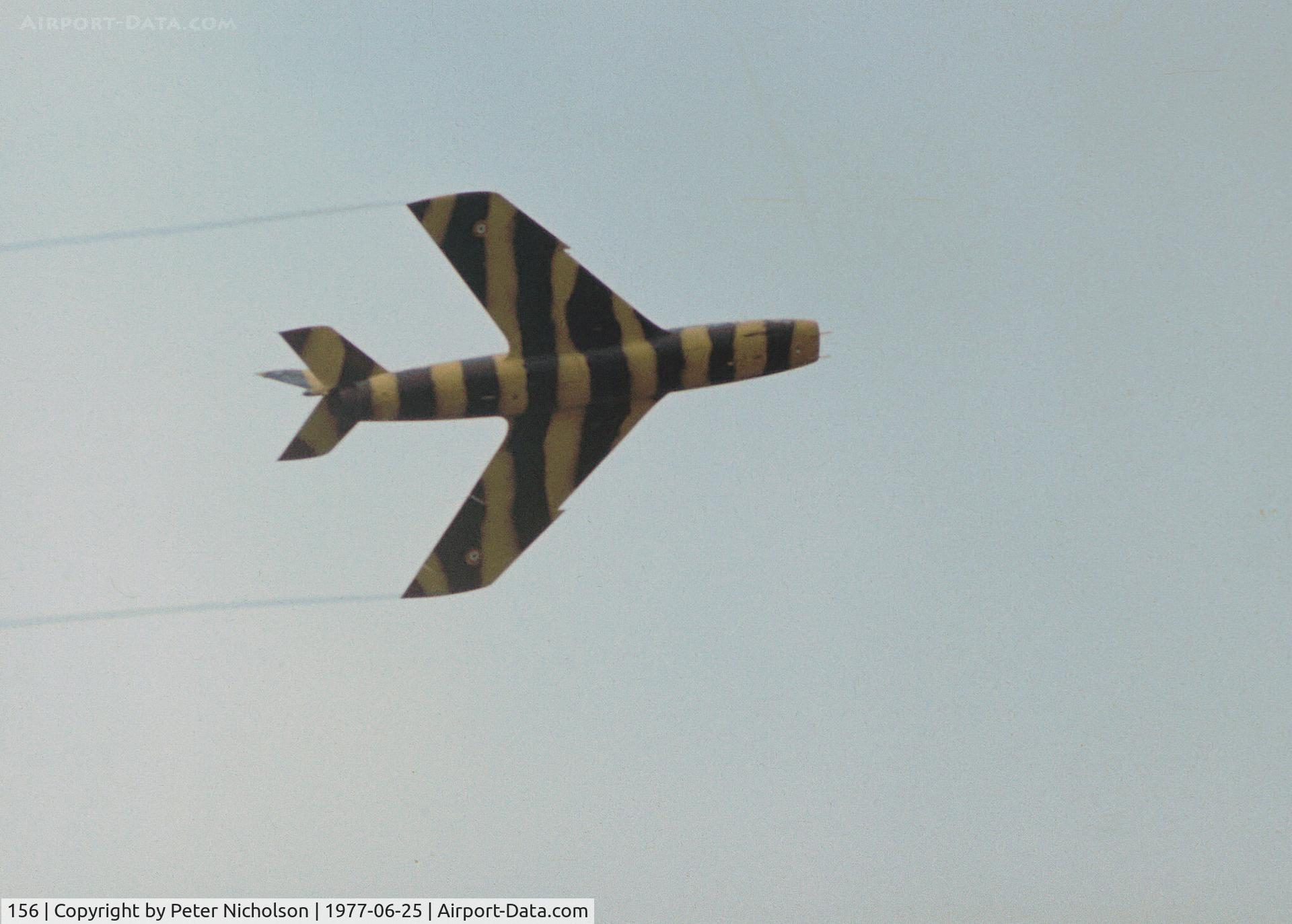 156, Dassault Super Mystere B.2 C/N 156, Super Mystere B.2 of Cambrai-based EC.1/12 French Air Force in action at the 1977 International Air Tattoo at RAF Greenham Common.