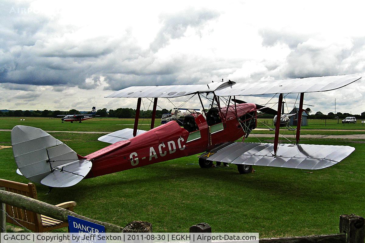 G-ACDC, 1933 De Havilland DH-82A Tiger Moth II C/N 3177, Parked at Headcorn, Kent UK
