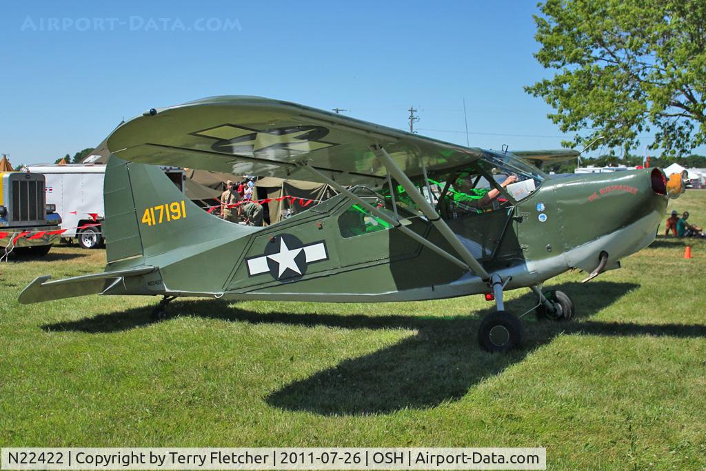 N22422, Stinson L-5B Sentinel C/N 44-17191A, Stinson L-5B, ex USAF  44-17191A
at 2011 Oshkosh