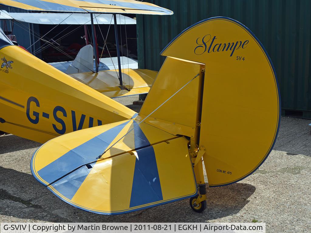 G-SVIV, 1948 Stampe-Vertongen SV-4C C/N 475, Angle shot