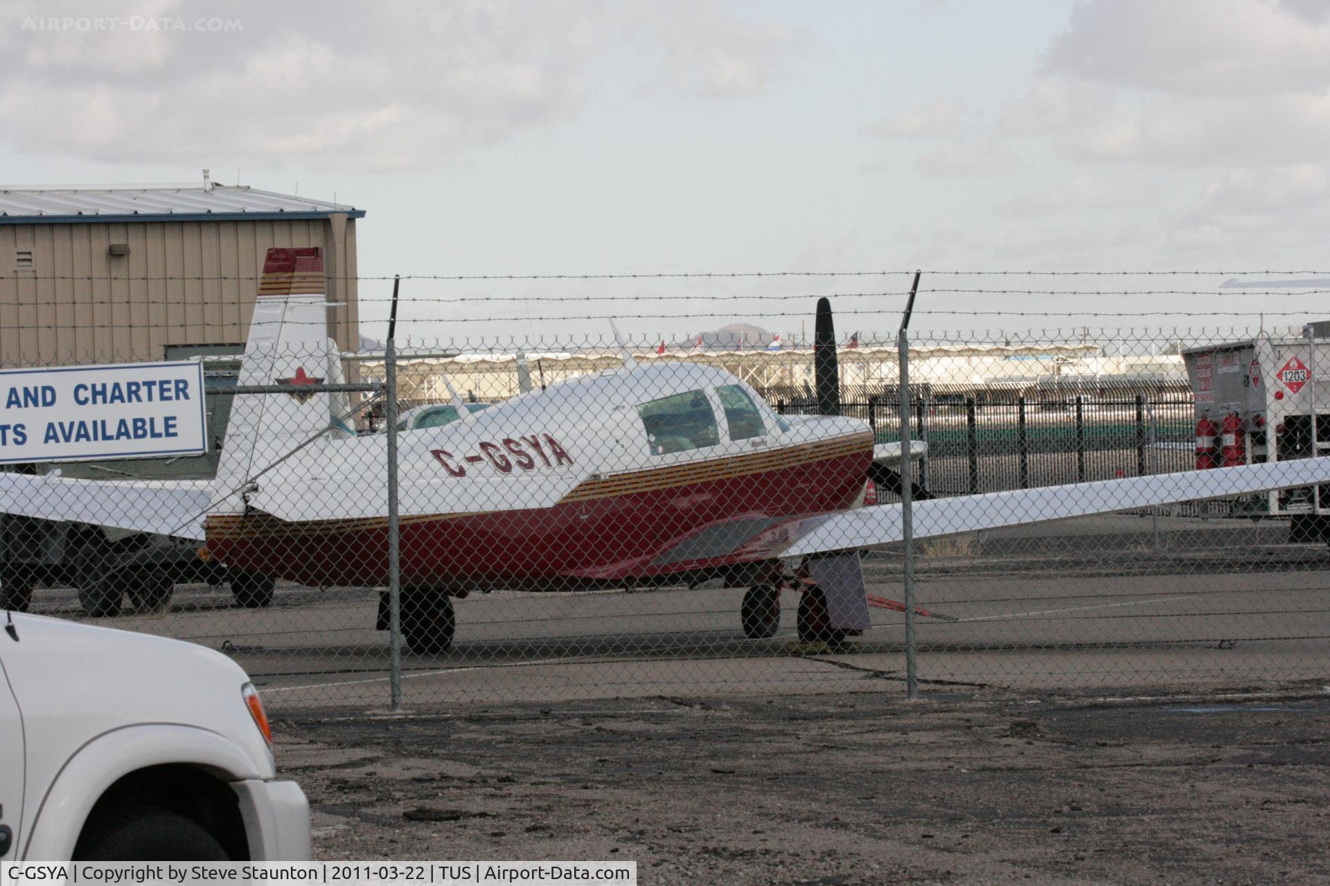 C-GSYA, 1980 Mooney M20K C/N 25-0445, Taken at Tucson International Airport, in March 2011 whilst on an Aeroprint Aviation tour