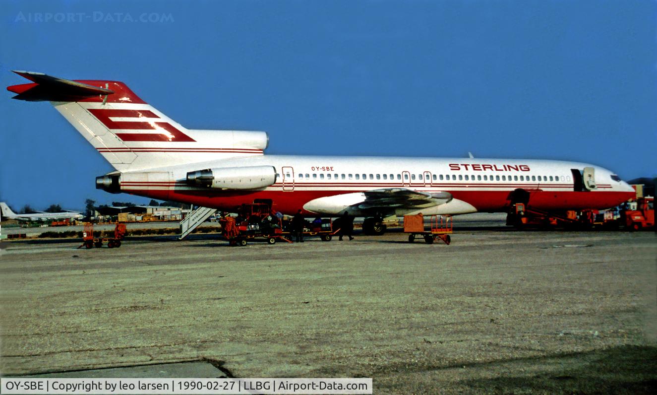 OY-SBE, 1980 Boeing 727-2J4 C/N 22079, SBE in new c/s Tel Aviv Israel 27.2.90