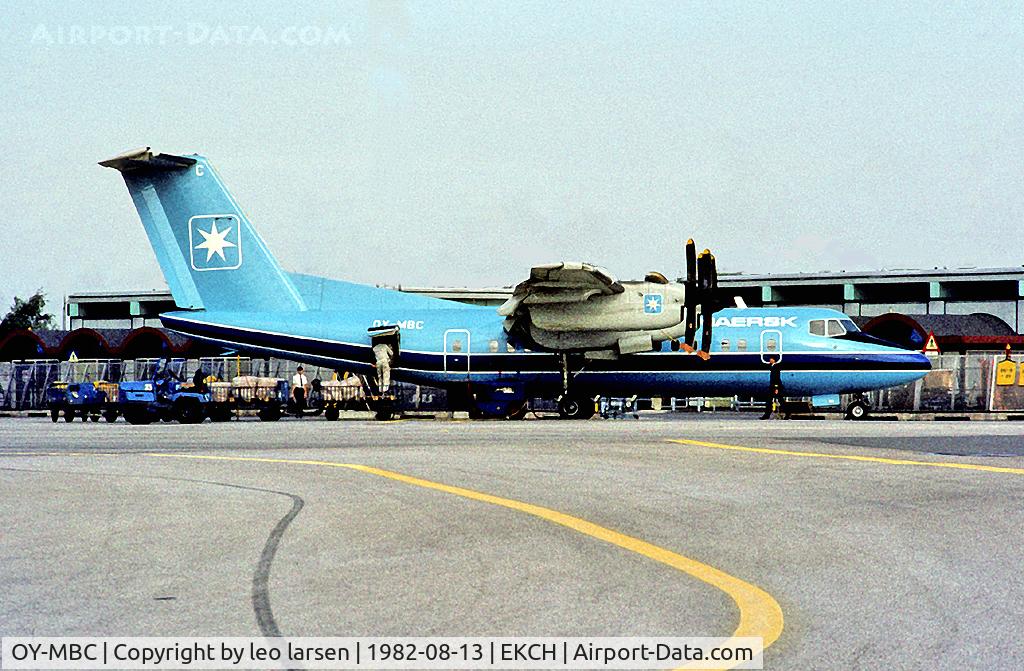 OY-MBC, 1981 De Havilland Canada DHC-7-102 Dash 7 C/N 45, CPH Copenhagen Kastrup 13.8.82