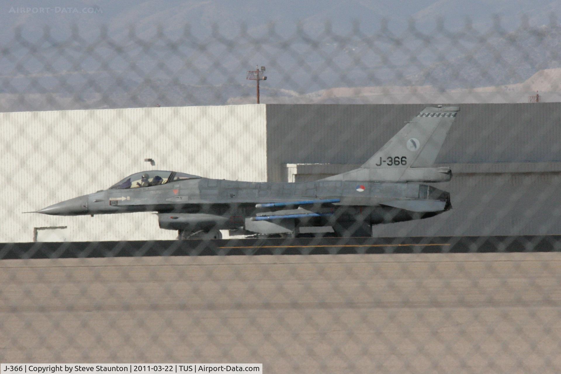 J-366, Fokker F-16A Fighting Falcon C/N 6D-123, Taken at Tucson International Airport, in March 2011 whilst on an Aeroprint Aviation tour