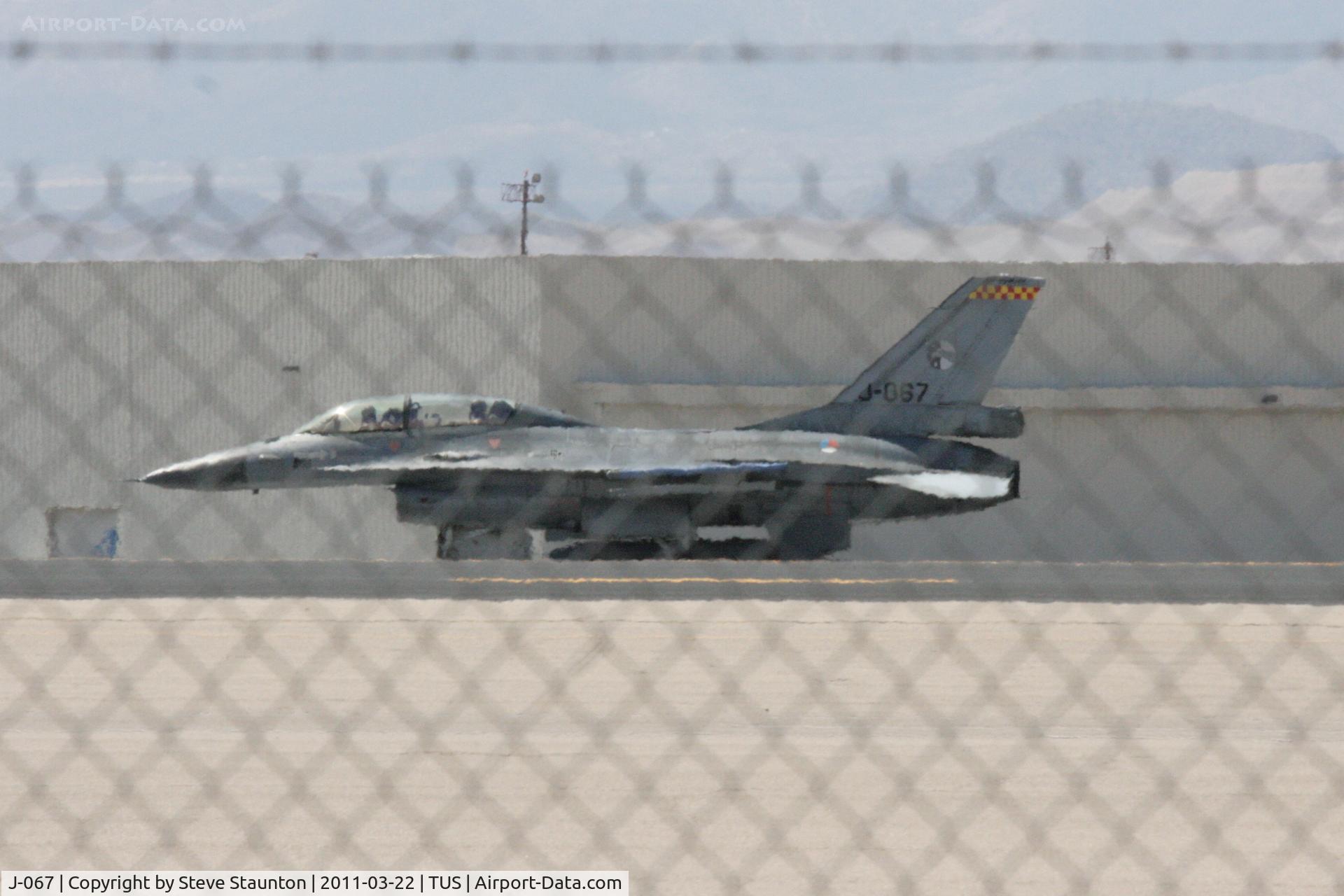 J-067, General Dynamics F-16BM C/N F-16BM Fighting Falcon, Taken at Tucson International Airport, in March 2011 whilst on an Aeroprint Aviation tour