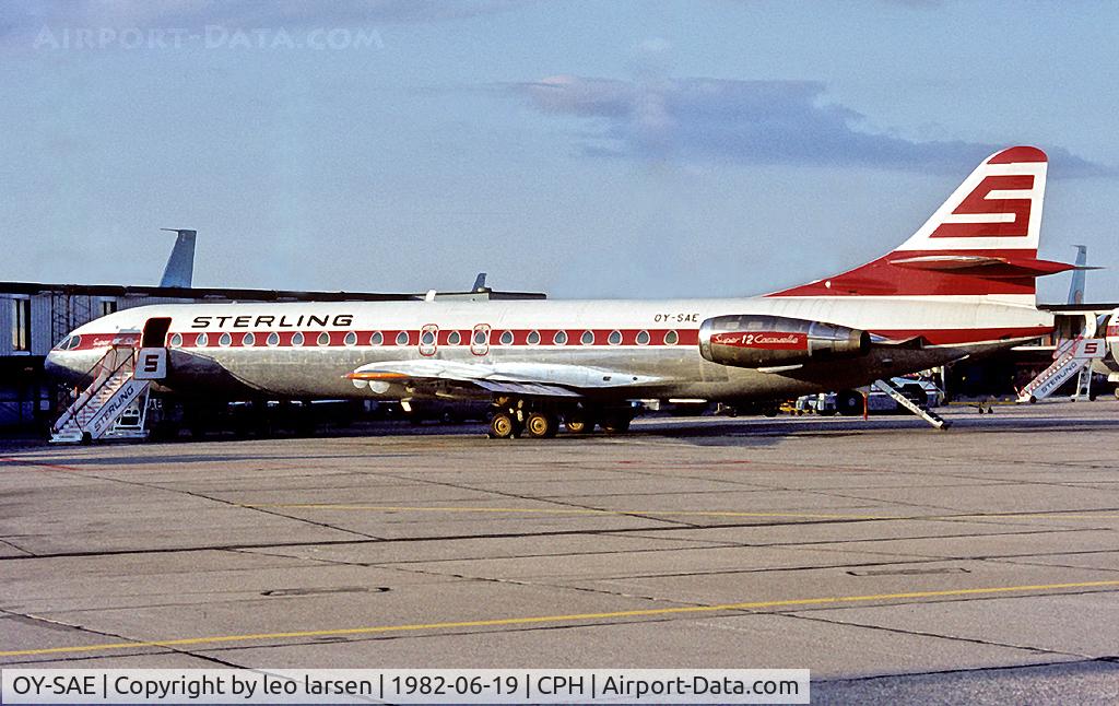 OY-SAE, 1972 Aerospatiale SE-210 Caravelle  12 C/N 273, CPH Copenhagen Kastrup 19.6.82