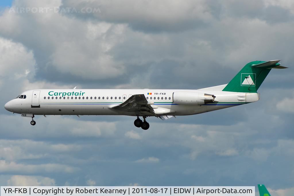 YR-FKB, 1991 Fokker 100 (F-28-0100) C/N 11369, On short finals for r/w 28