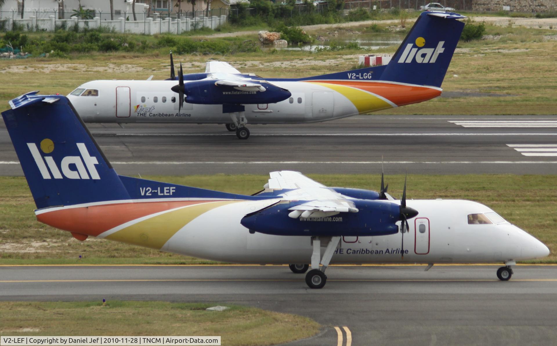 V2-LEF, 1989 De Havilland Canada DHC-8-103 Dash 8 C/N 144, Some Liat action at TNCM