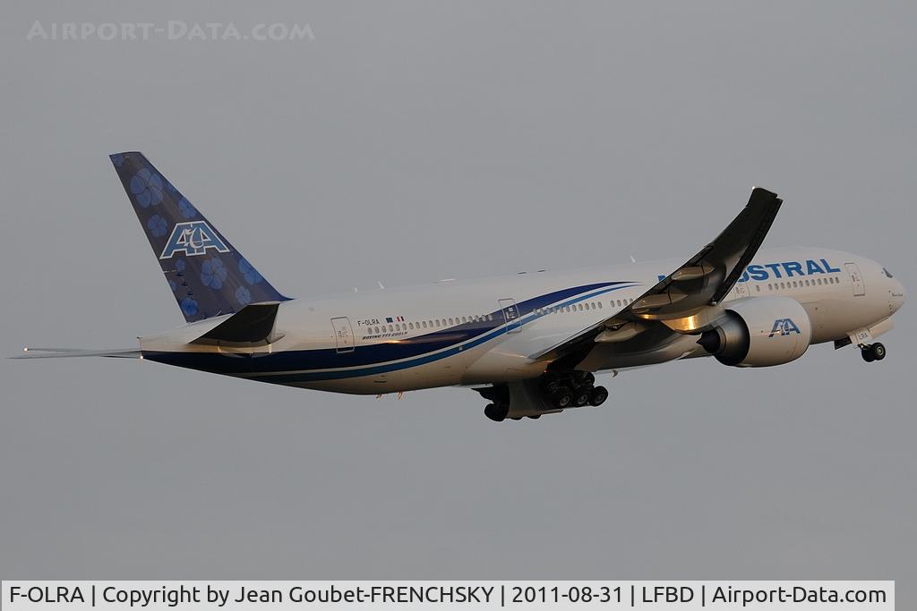 F-OLRA, 2011 Boeing 777-29MLR C/N 40955, departure runway 23