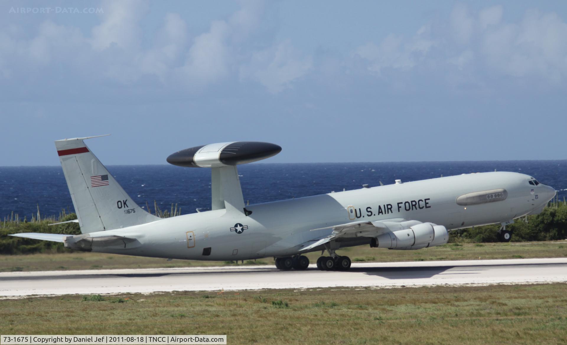 73-1675, 1973 Boeing E-3B Sentry C/N 21185/904, Us air force departing TNCC
