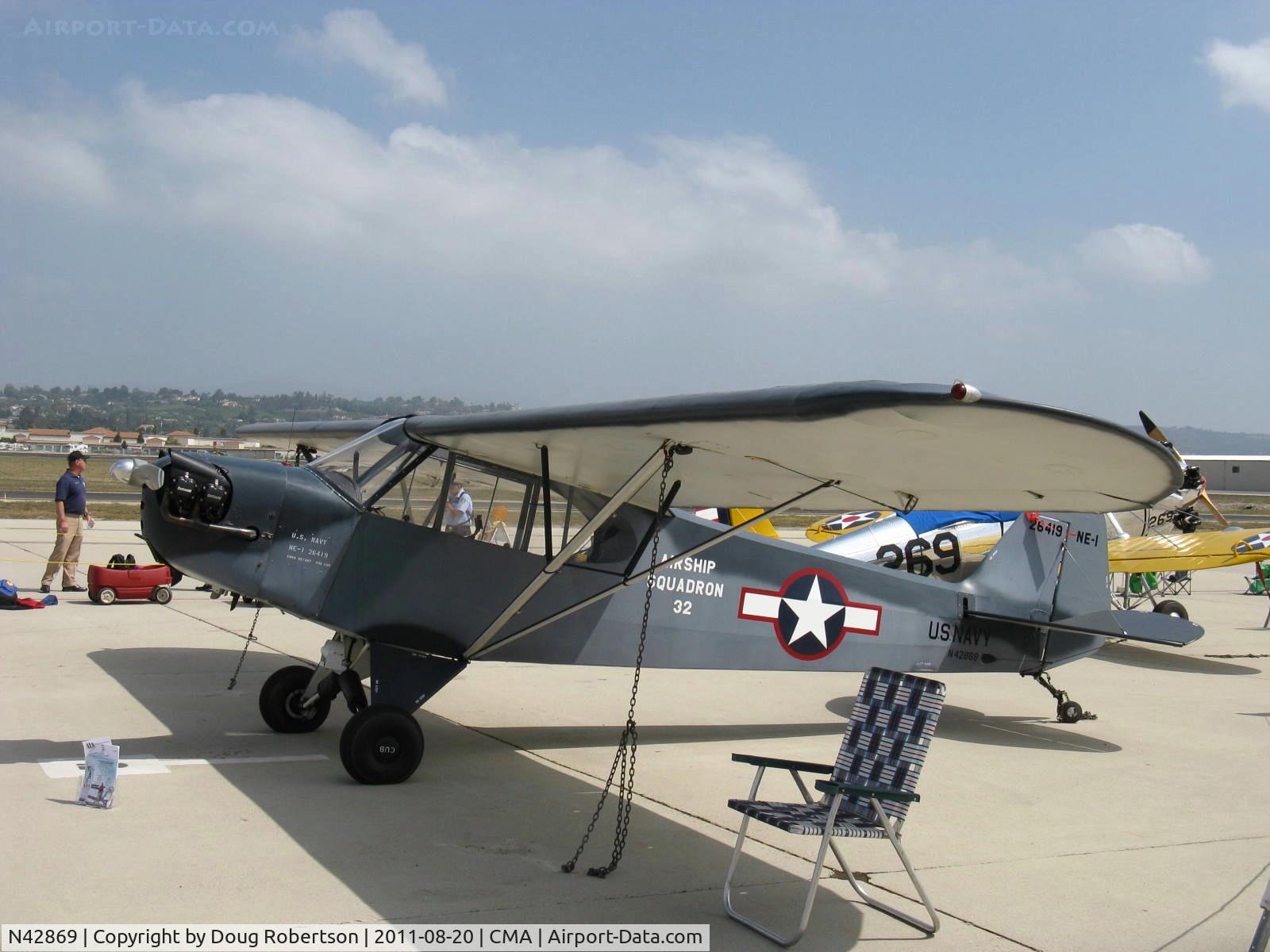 N42869, 1945 Piper J3C-65 Cub Cub C/N 15196, 1945 Piper J3C-65 CUB as Navy NE-1, Continental A&C 65 65 Hp