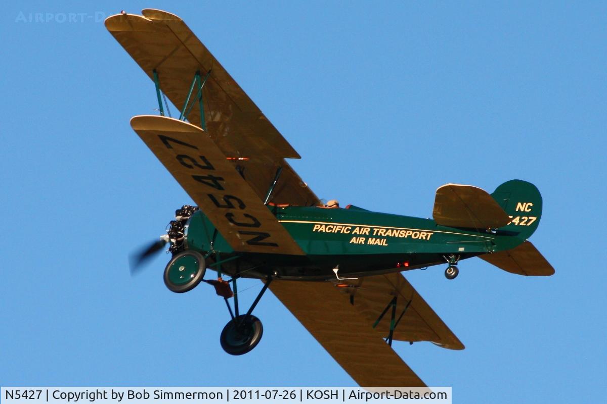 N5427, 1928 Travel Air 4000 C/N 516, Departing Airventure 2011.