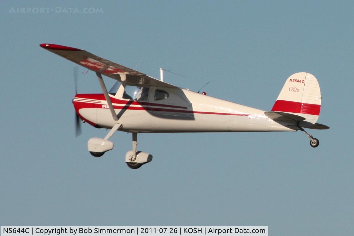 N5644C, 1950 Cessna 140A C/N 15598, Departing Airventure 2011.