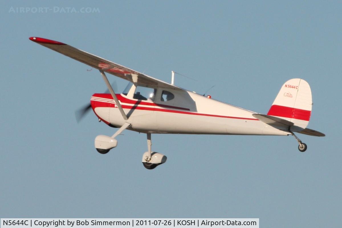 N5644C, 1950 Cessna 140A C/N 15598, Departing Airventure 2011.