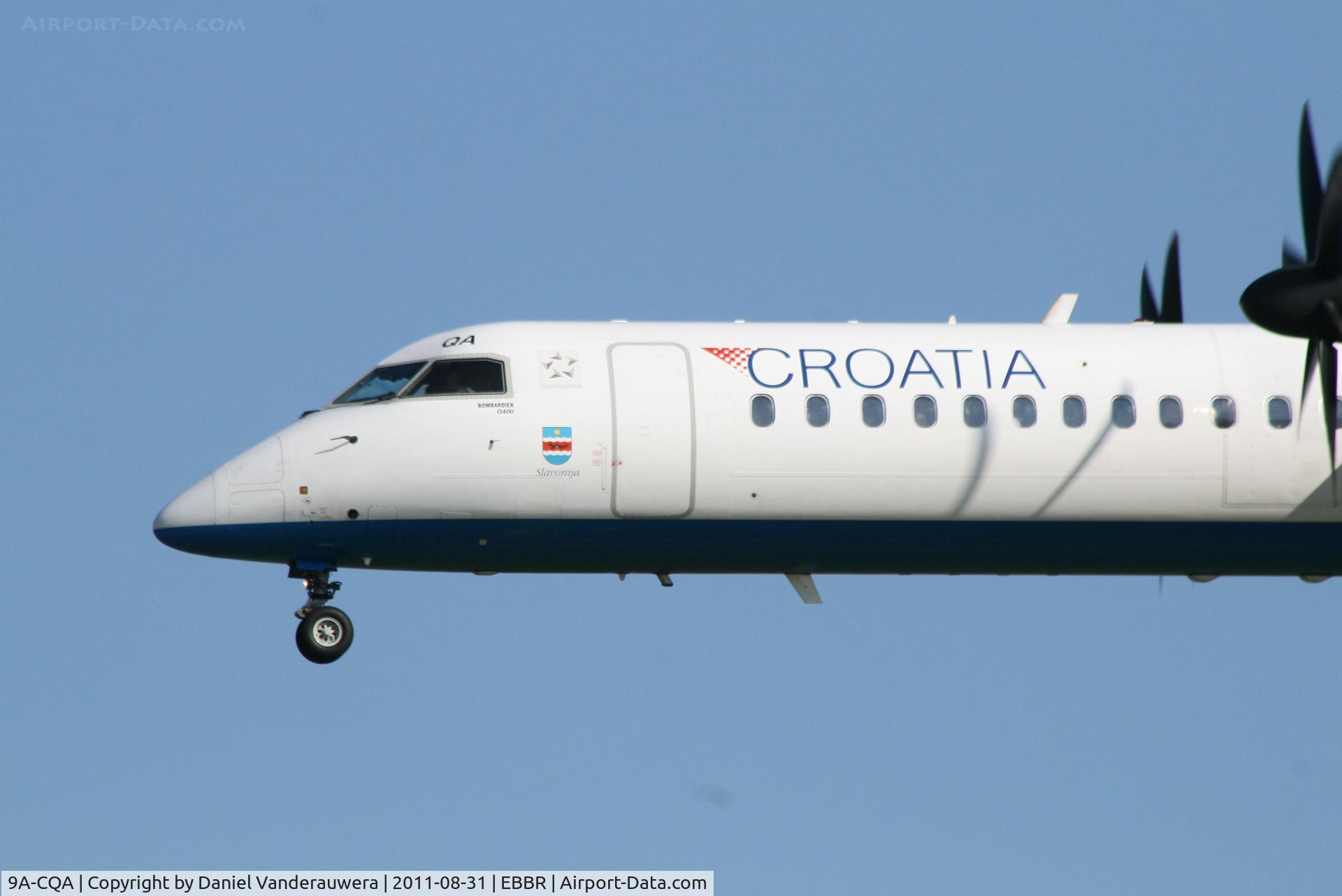 9A-CQA, 2008 De Havilland Canada DHC-8-402Q Dash 8 C/N 4205, Arrival of flight OU456 to RWY 25L